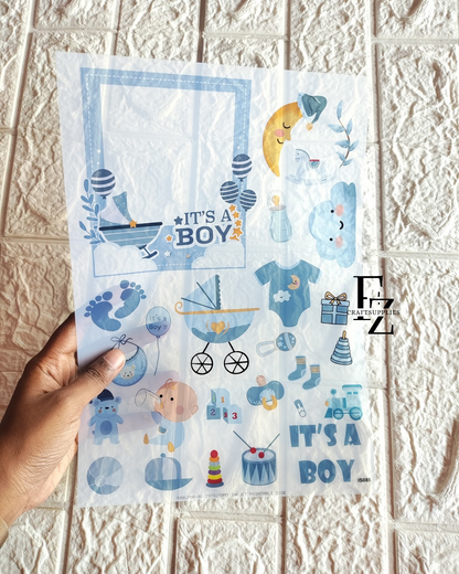 Boy baby detail Insert Sheet - A4