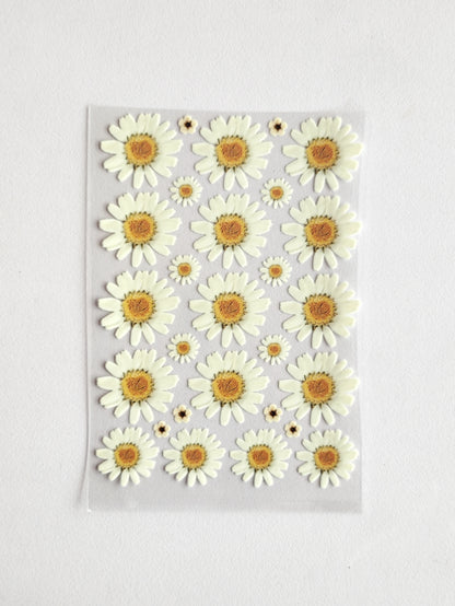 Half White Daisy UV DTF Sticker - D1